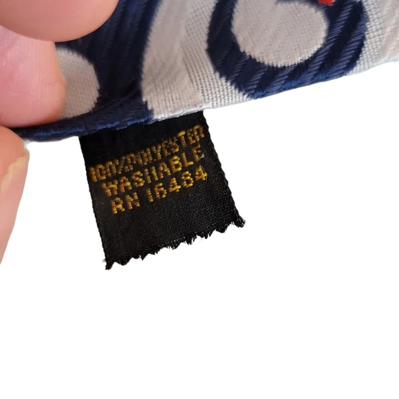 Sears The Men's Store Abstract Spiral Circle Pattern Blue/White Men's Tie - Picture 7 of 10